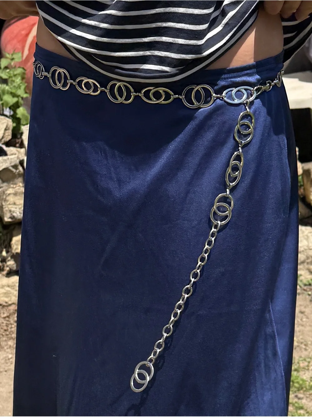 Silver Geometric Chain Belt